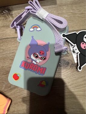 Sanrio Zara Kuromi Mint Phone Pouch with Lavender Strap